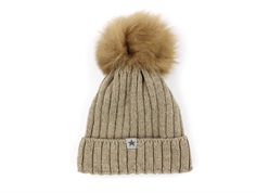 Huttelihut sand melange alpaca pompom hat  